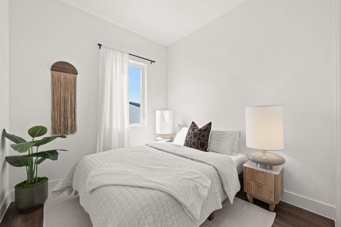 Nest secondary bedroom, staged